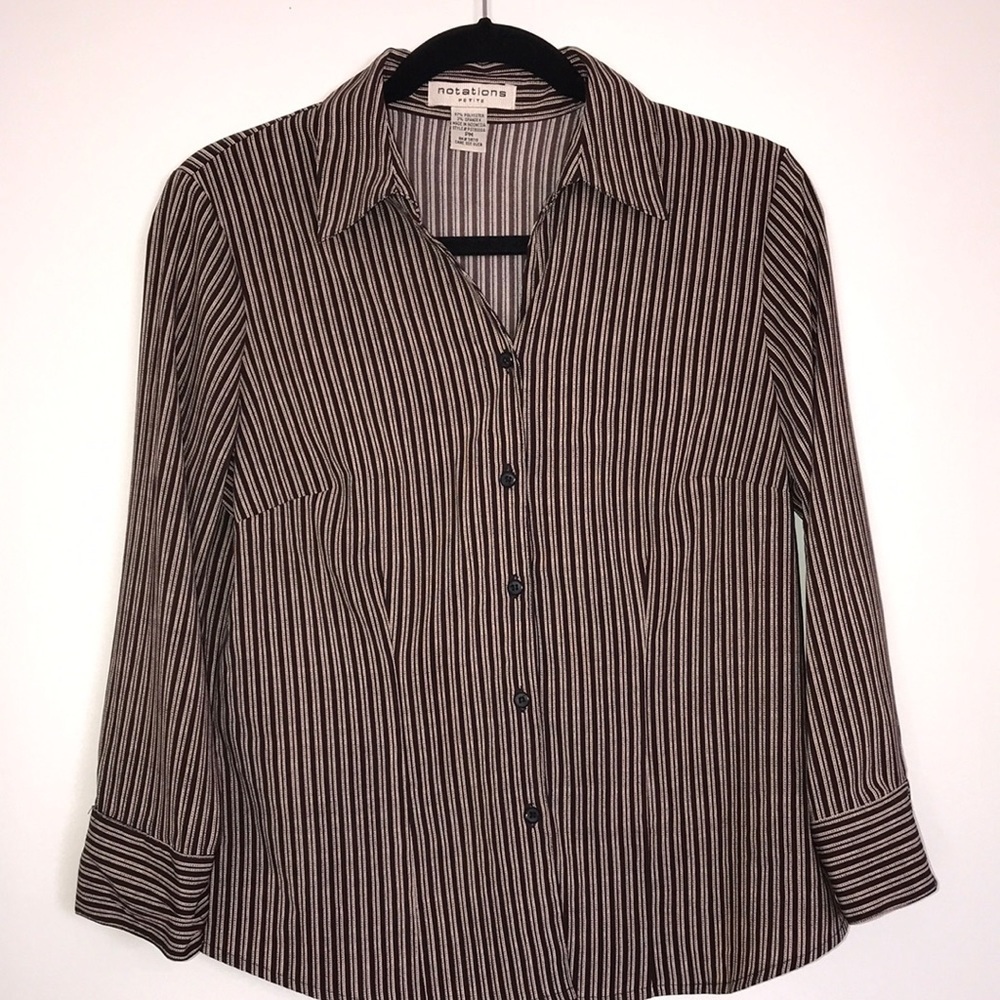 Notations Striped Button-down shirt Size Medium Petite